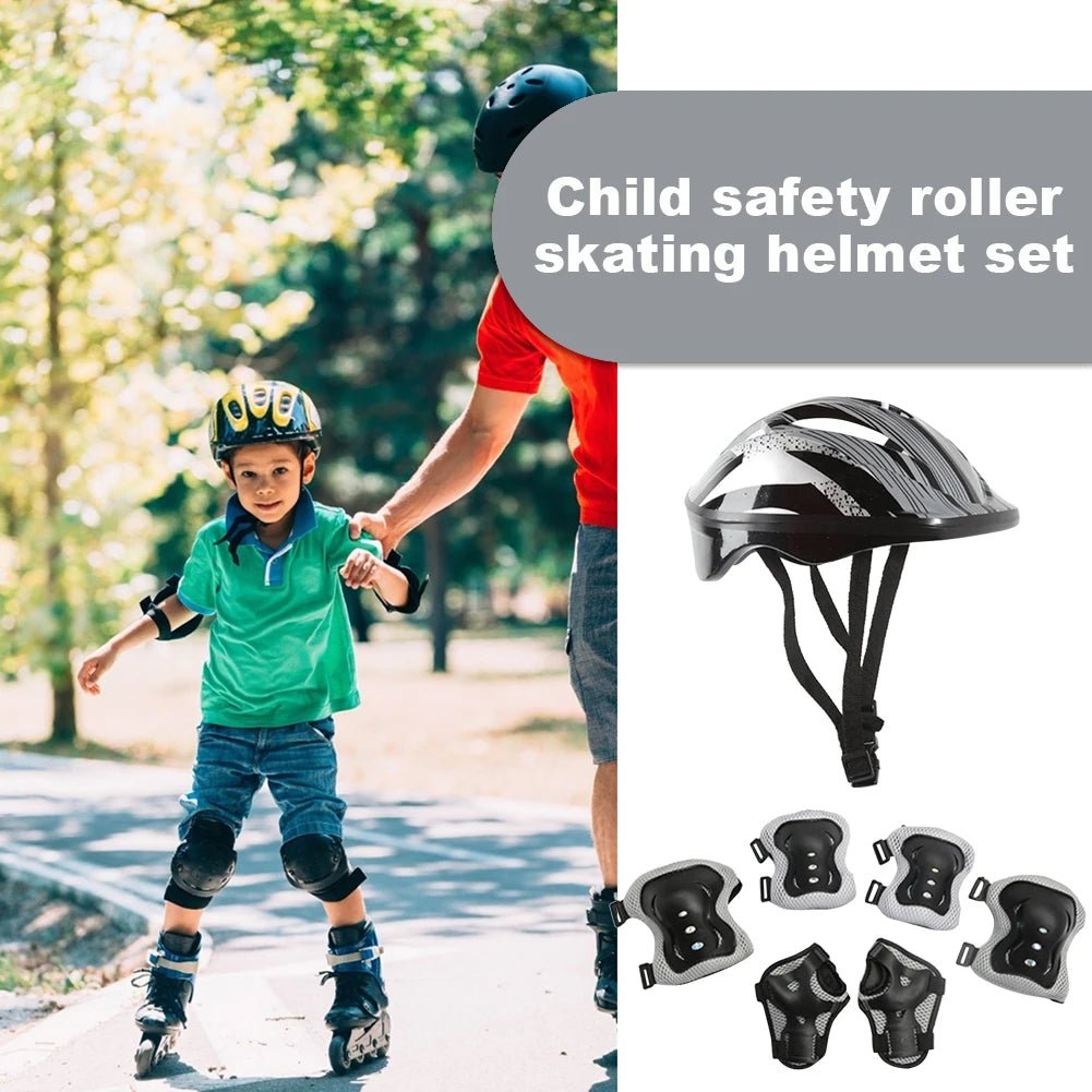 Kids Bike Helmet Knee Elbow Wrist Pads Helmet with Protective Gear Set for Bicycle Cycling Skateboard Scooter Skating Sports - silverfoxgoods